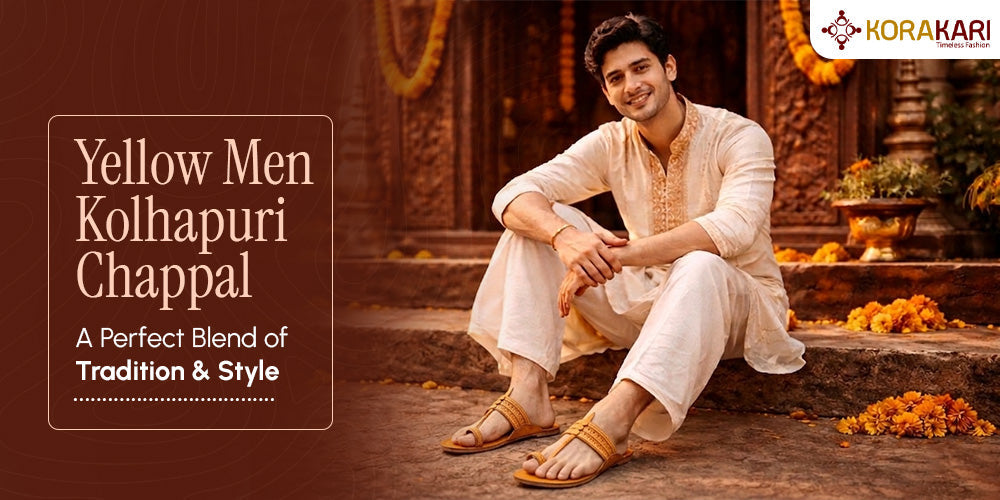 Yellow Men Kolhapuri Chappal