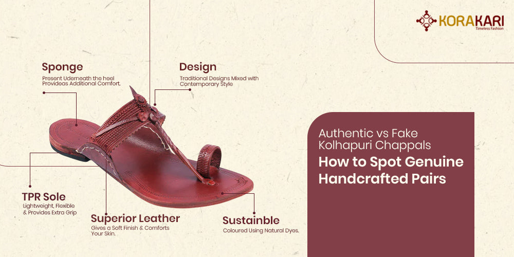 Authentic vs Fake Kolhapuri Chappals