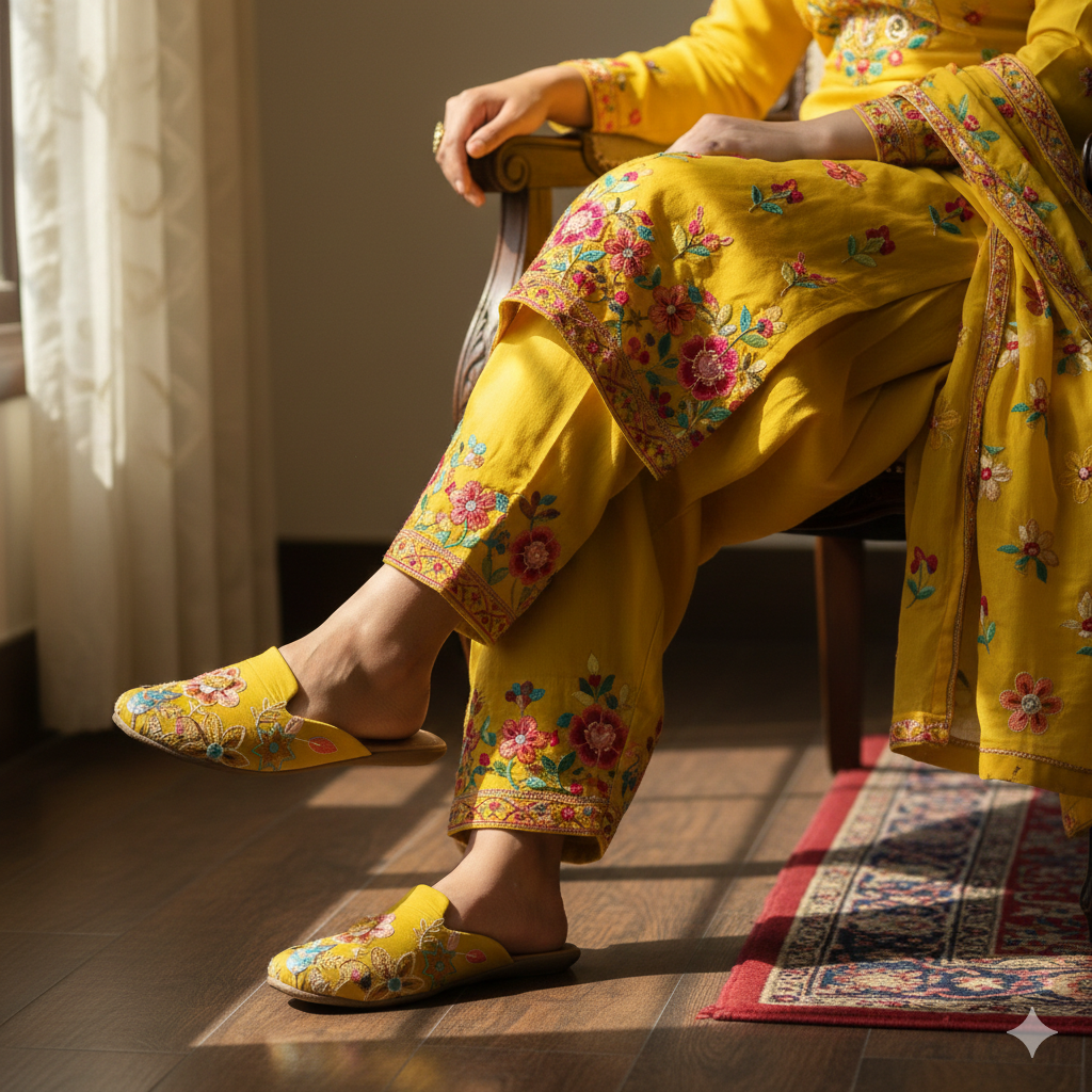 Mogra - Yellow Flat Mule