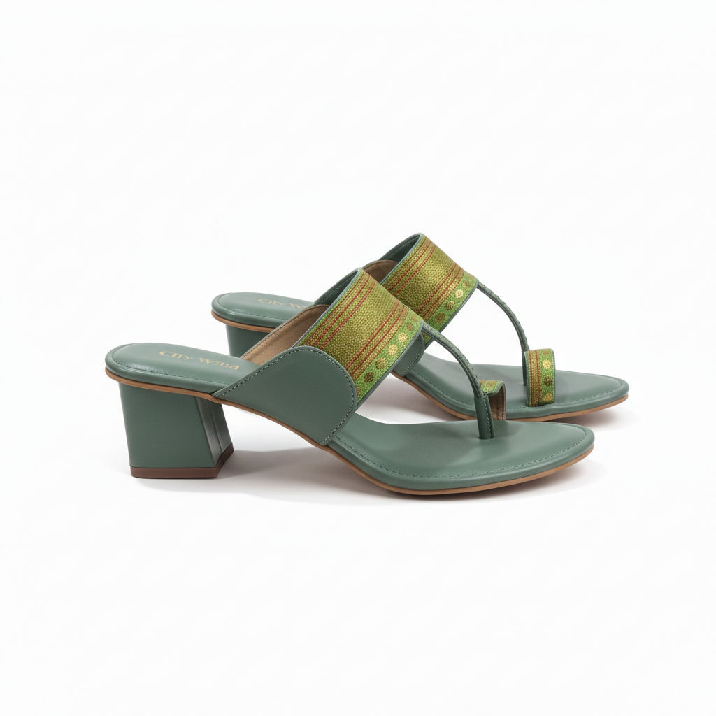 Citrus - Lime Green Kolhapuri Sandals