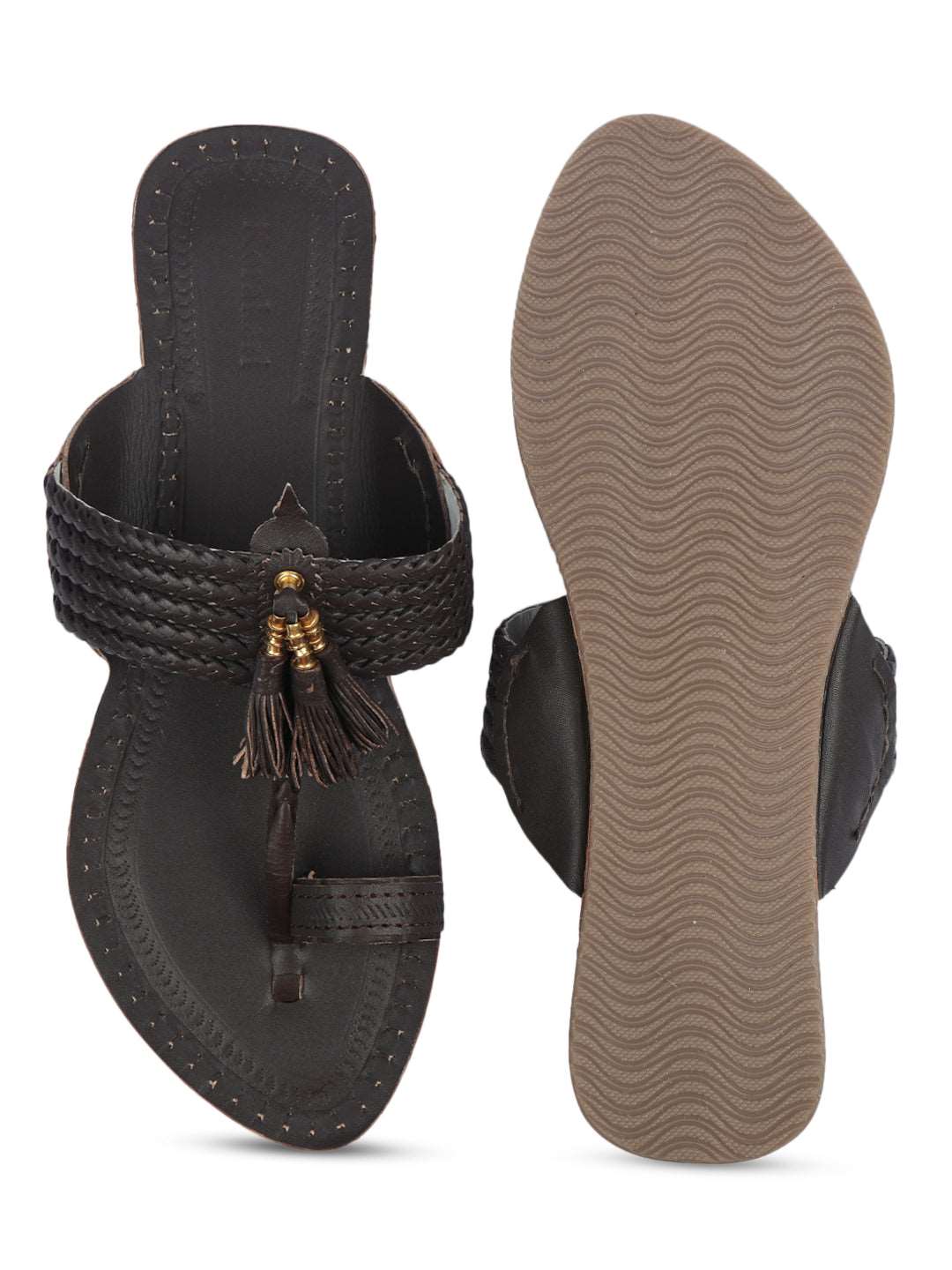 Elegant Browns Women's Kolhapuri Chappal