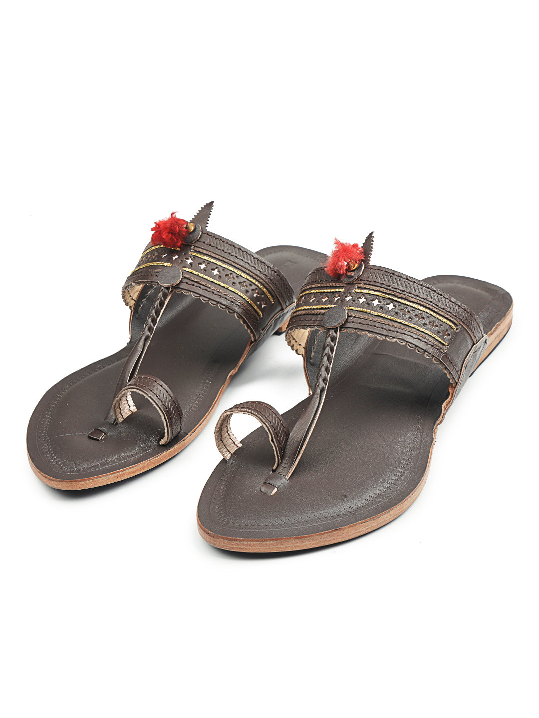 Red Gonda Women's Kolhapuri Chappal