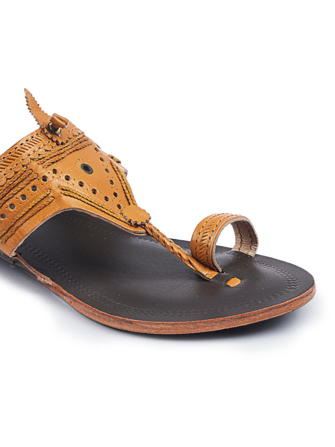 Chic Triangula Dual- kolhapuri leather chappal for women