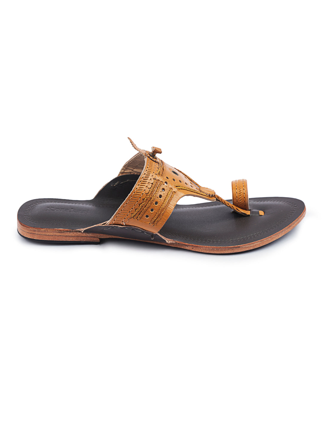 Chic Triangula Dual- kolhapuri leather chappal for women