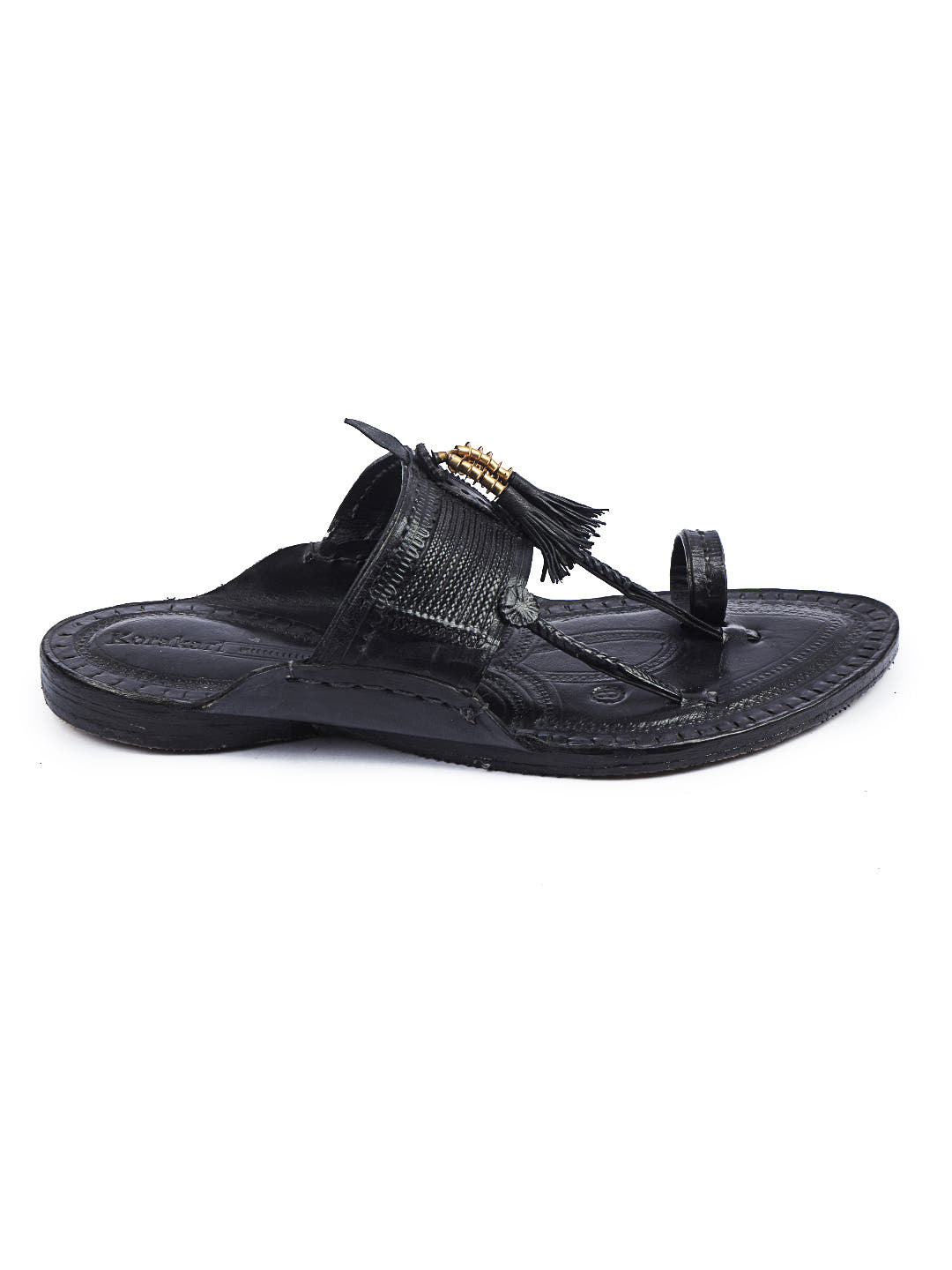 Classic Men in Black Kolhapuri Chappal