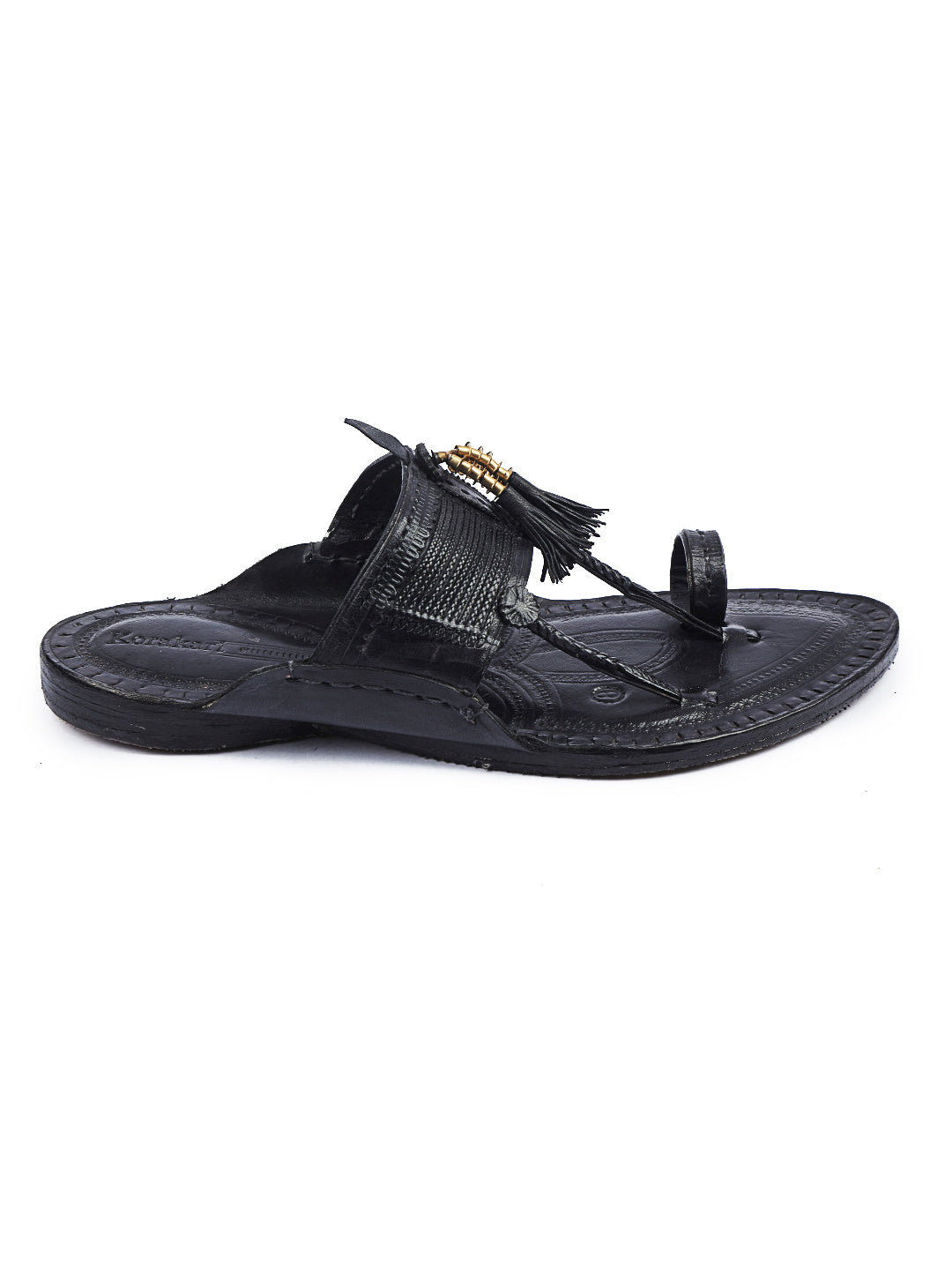 Classic Men in Black Kolhapuri Chappal