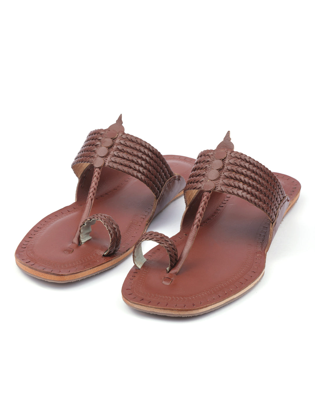 Six Red Braids - Men Kolhapuri chappal