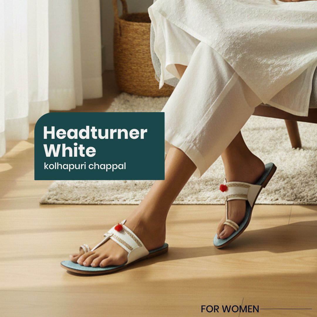 Headturner White - Women's kolhapuri chappal