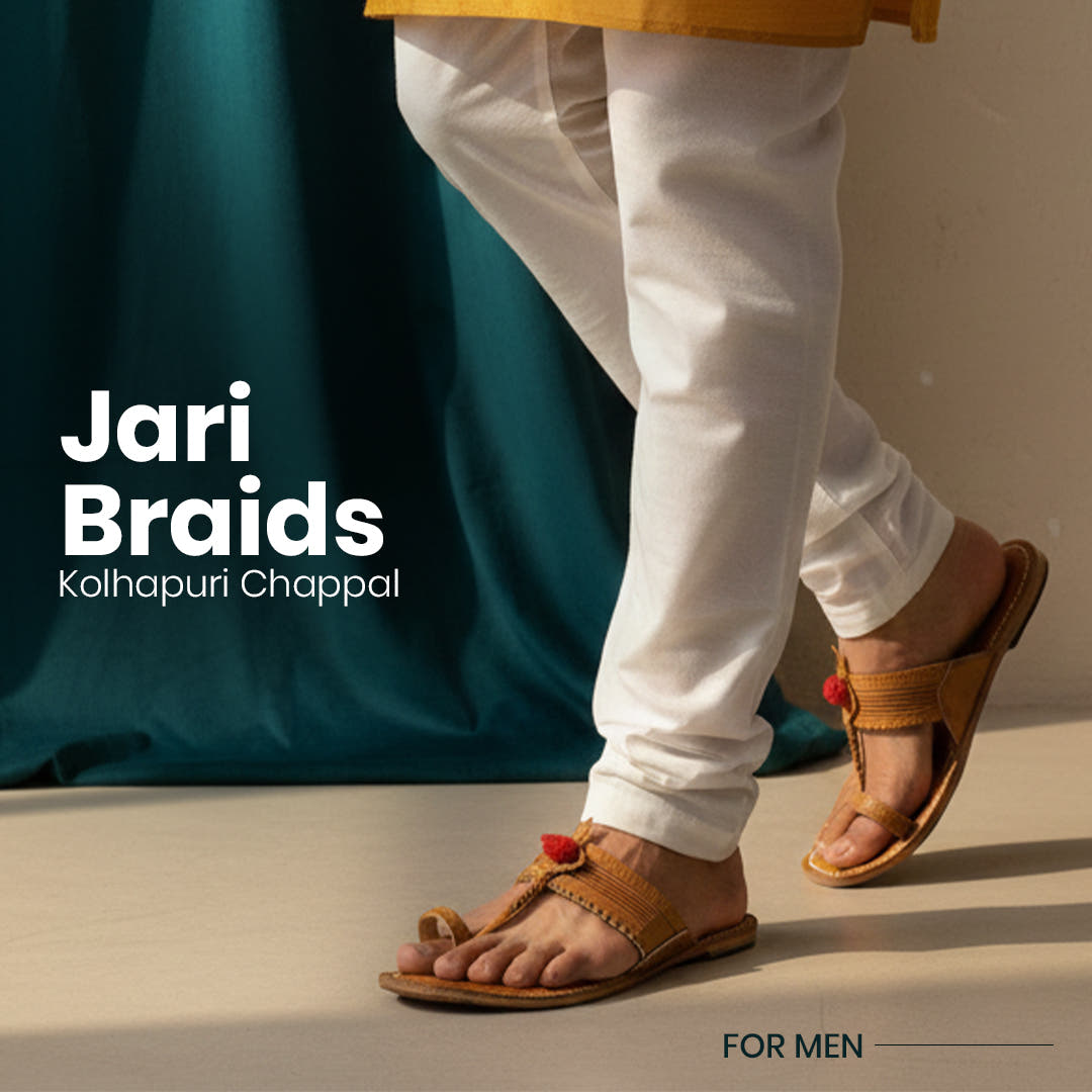 Jari Braids kolhapuri chappal for men