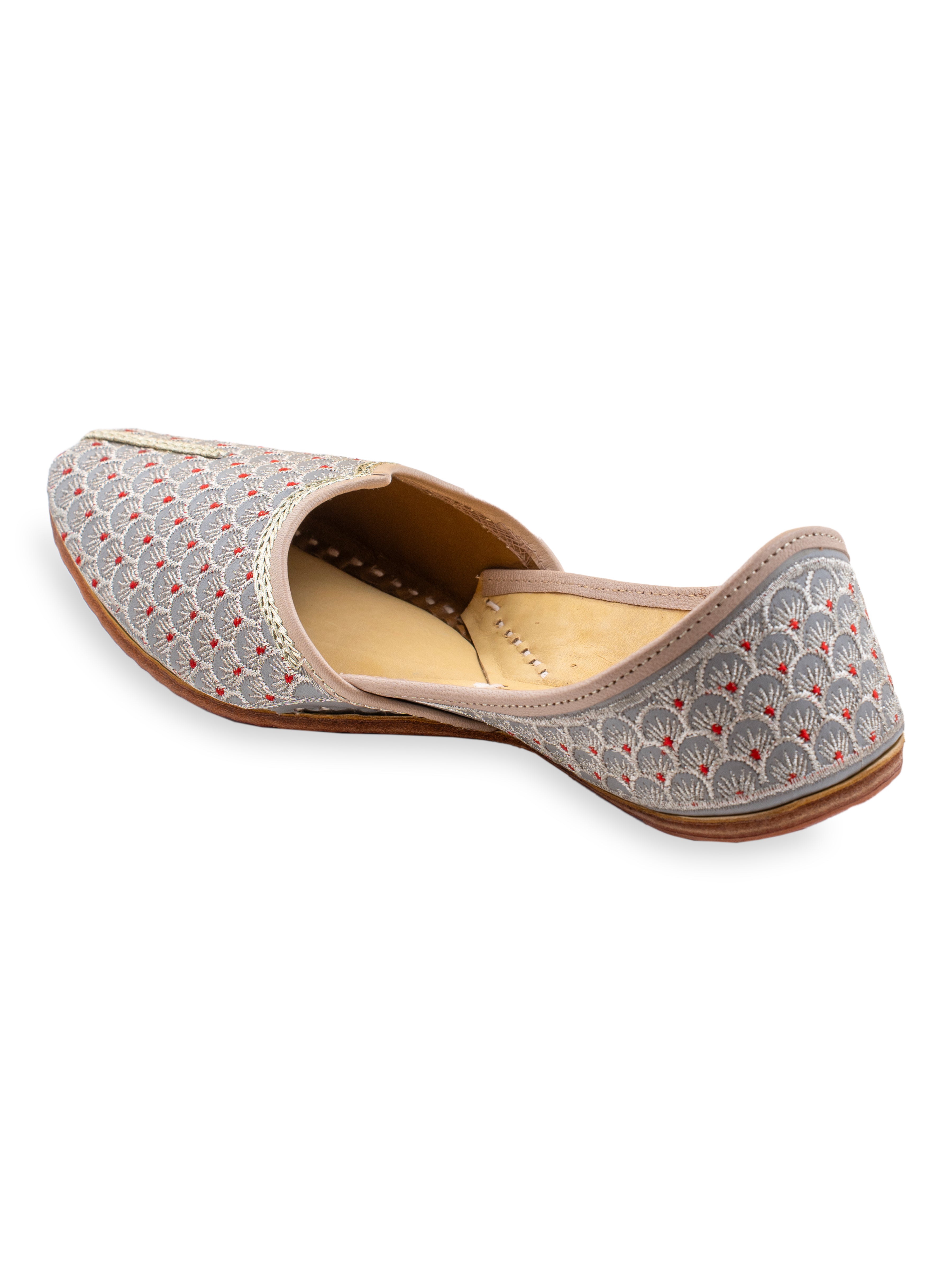 Pearly Reds Leather Punjabi Jutti for Men