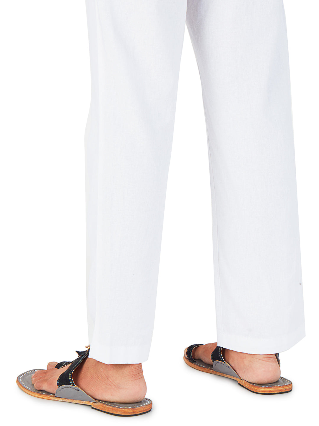 Black Denim Kolhapuri Chappal