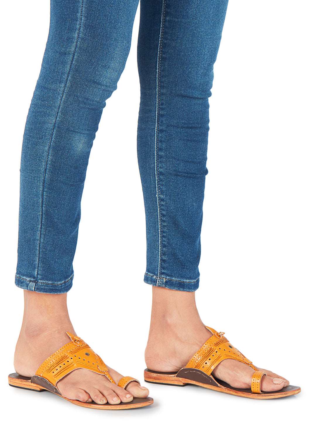 Chic Triangula Dual- kolhapuri leather chappal for women