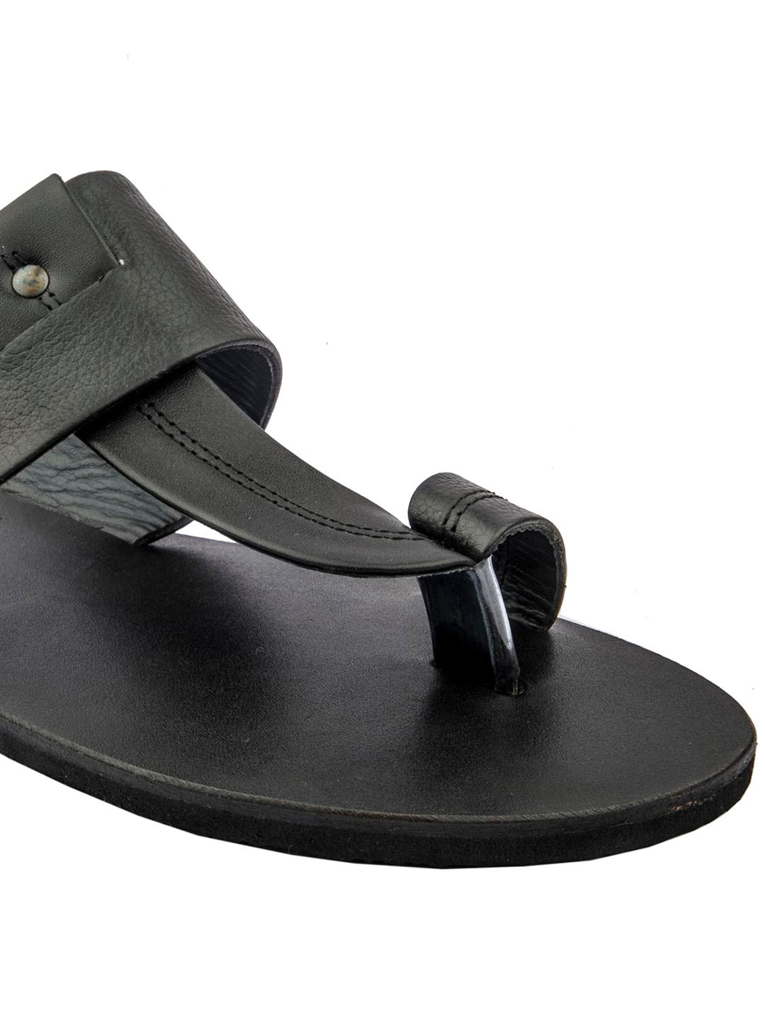 Ultimate Comfort: Handmade Black Leather Sandals for Men