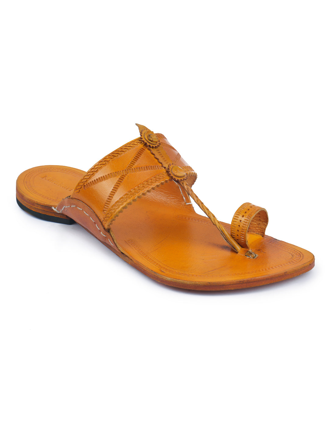 Fresh Yellow Men's Kohlapuri Chappal