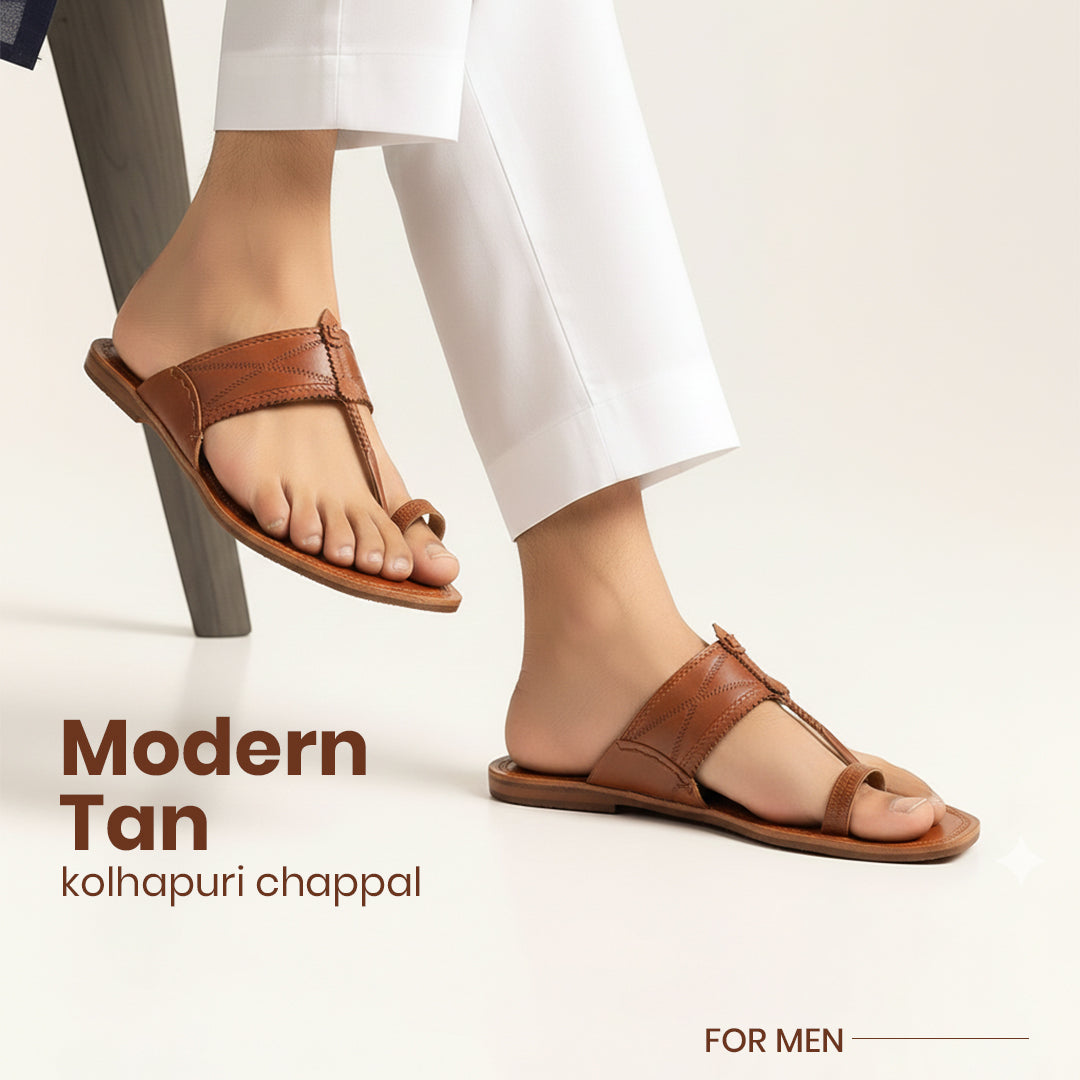 Modern Tan Men's Kolhapuri Chappal