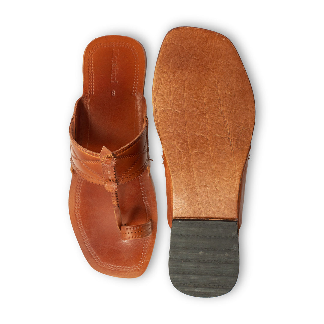 Modern Tan Men's Kohlapuri Chappal