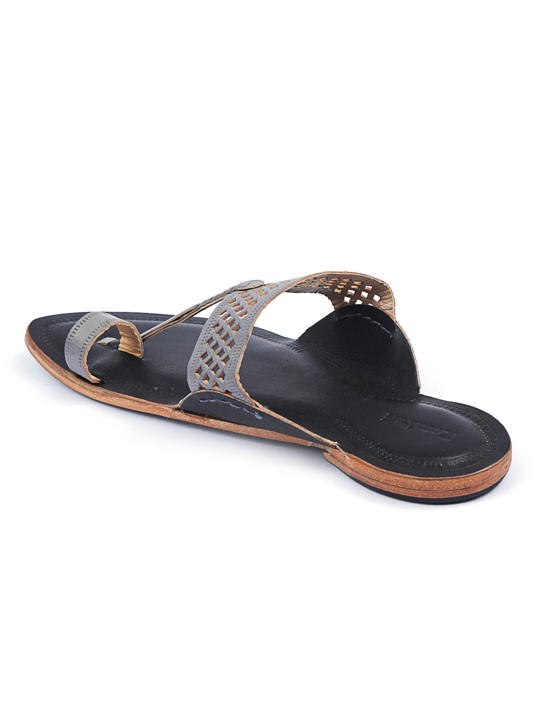 black kolhapuri chappal