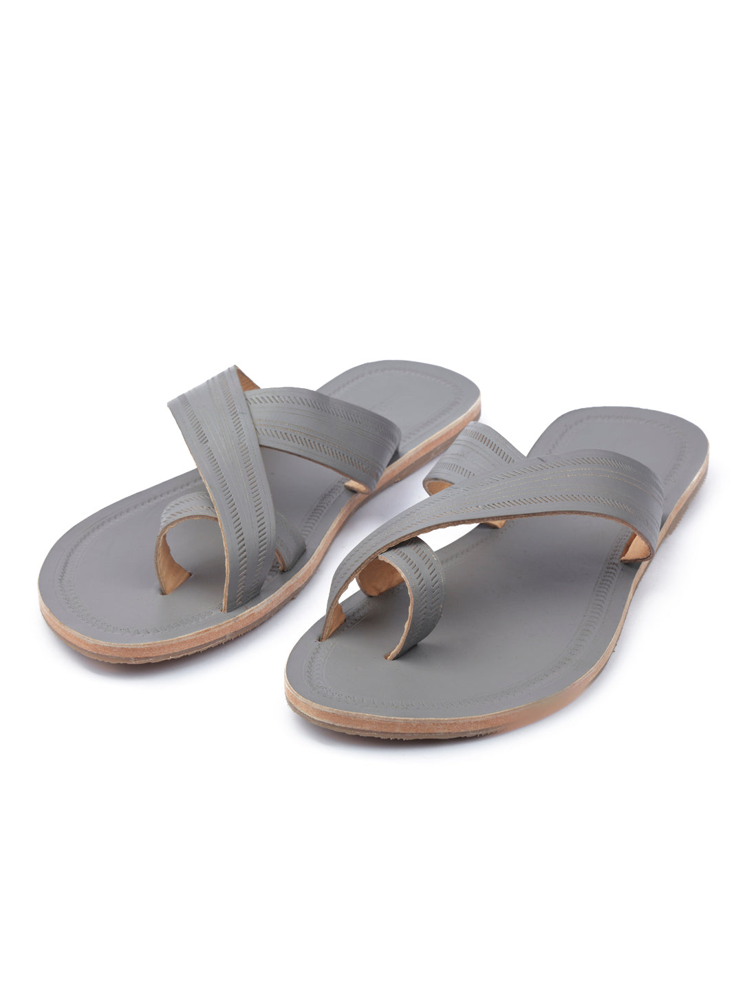 Daily Grey White - Men Kolhapuri Sandal