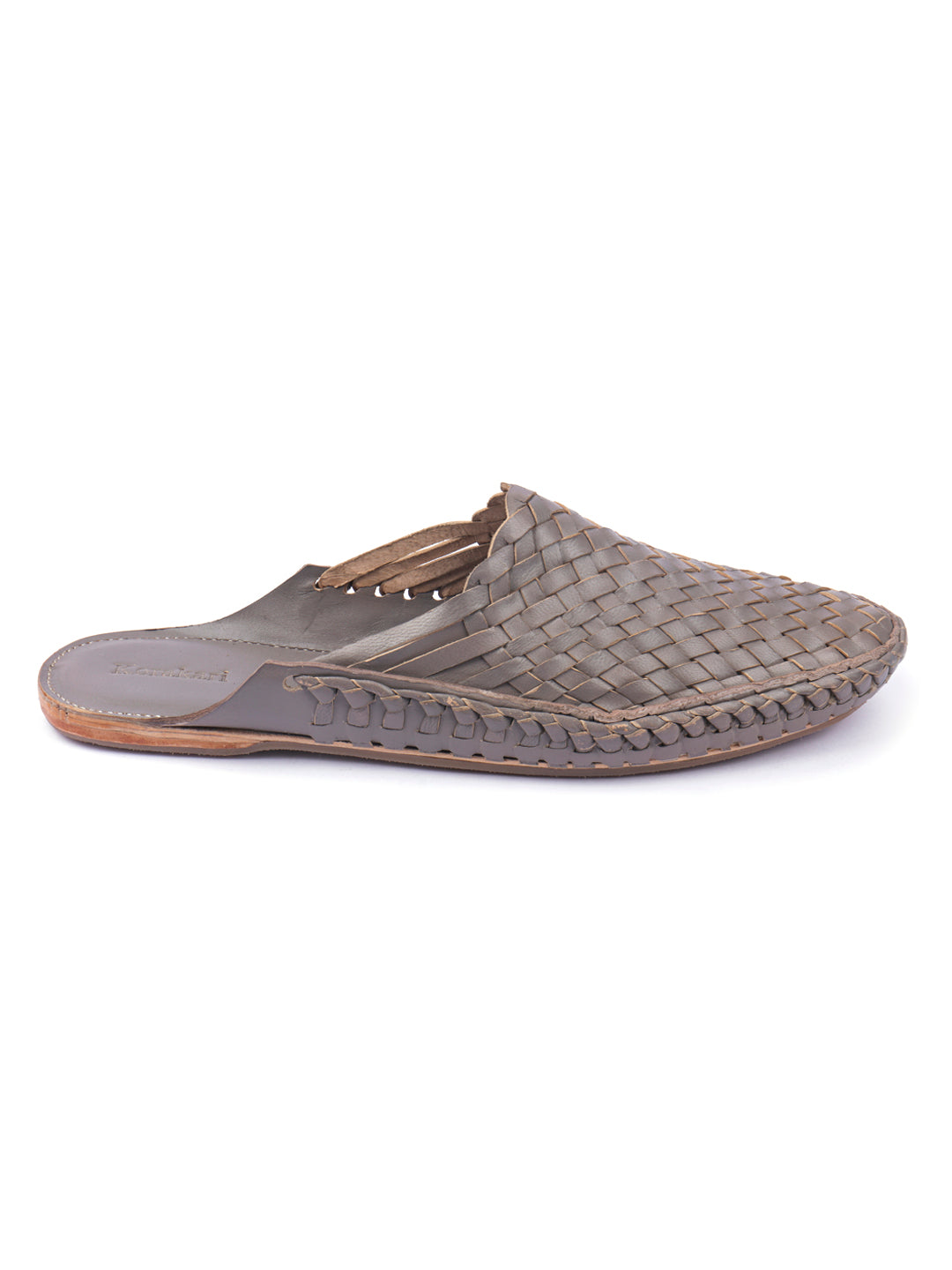 Half Kolhapuri Grey - Kolhapuri Chappal for men