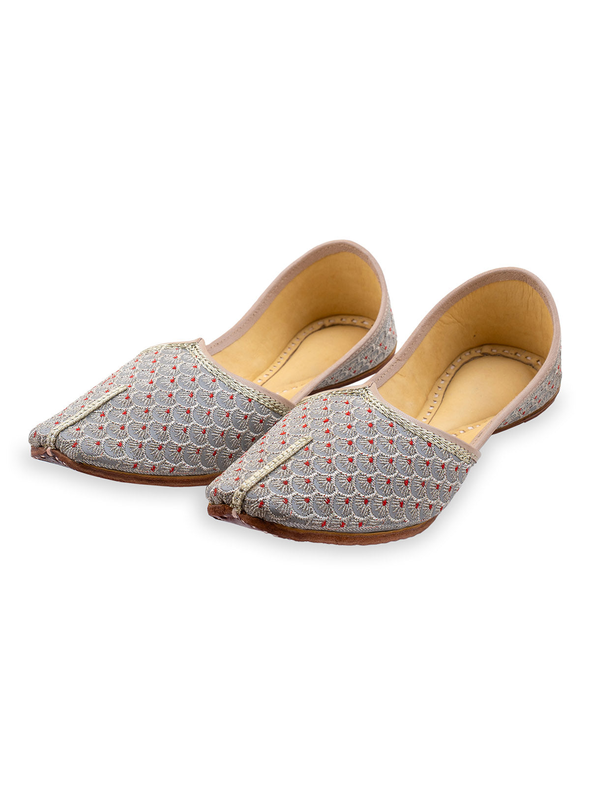 Pearly Reds Leather Punjabi Jutti for Men