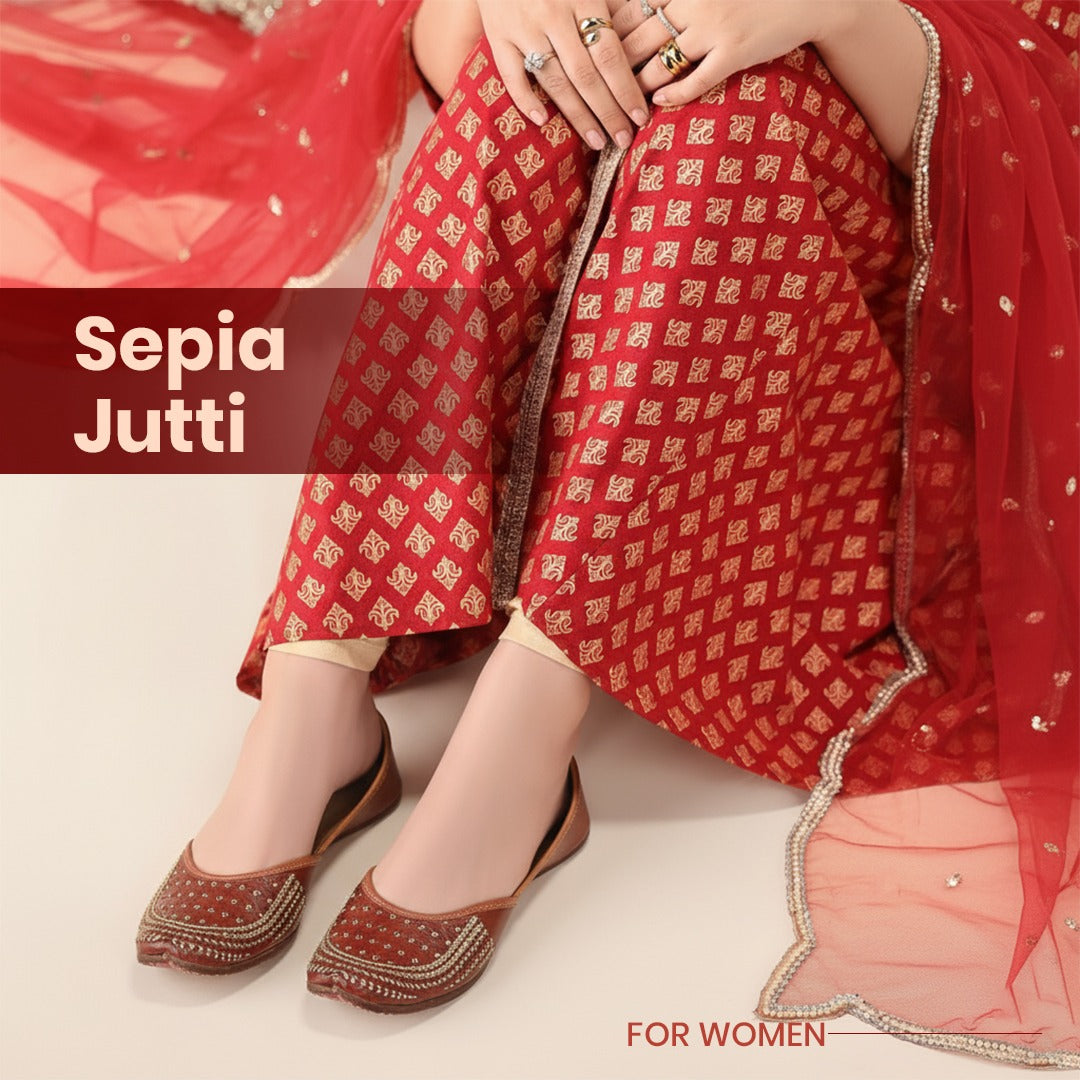 Sepia Punjabi Jutti for women