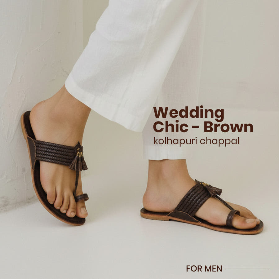 Wedding Chic - Brown - Kolhapuri Chappal for men
