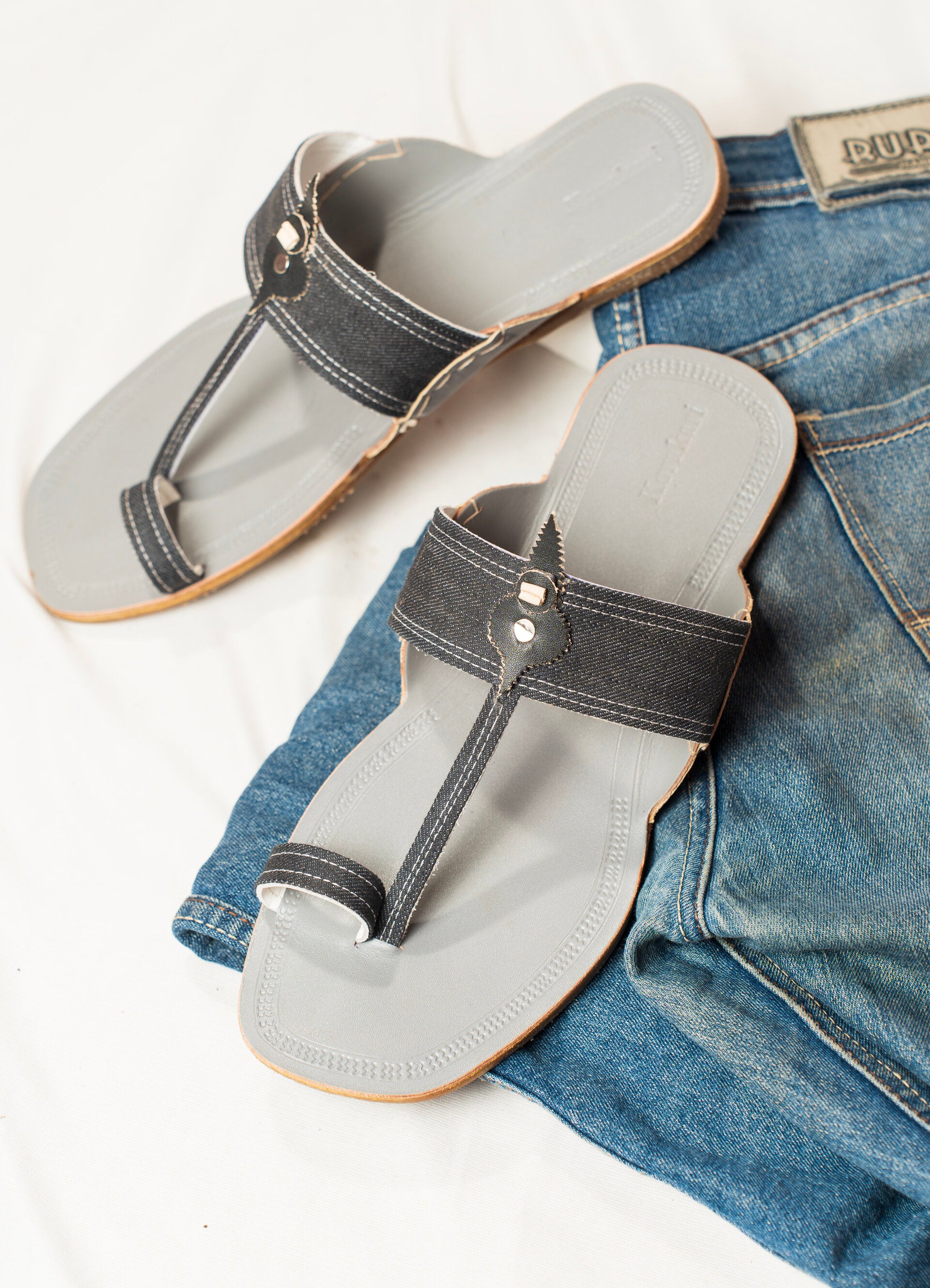 Denim Charm Kolhapuri Chappal for Men