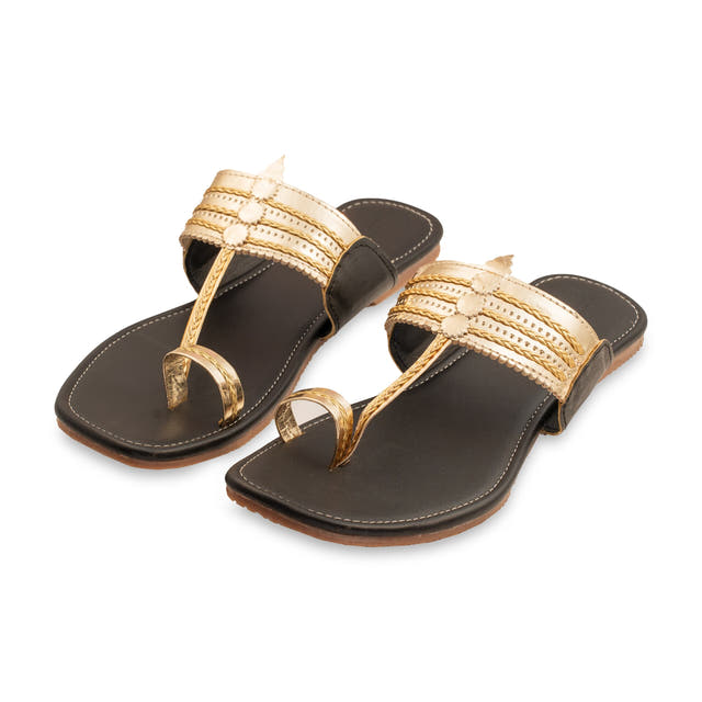 Golden Glow Walkers Kolhapuri Chappals for Women