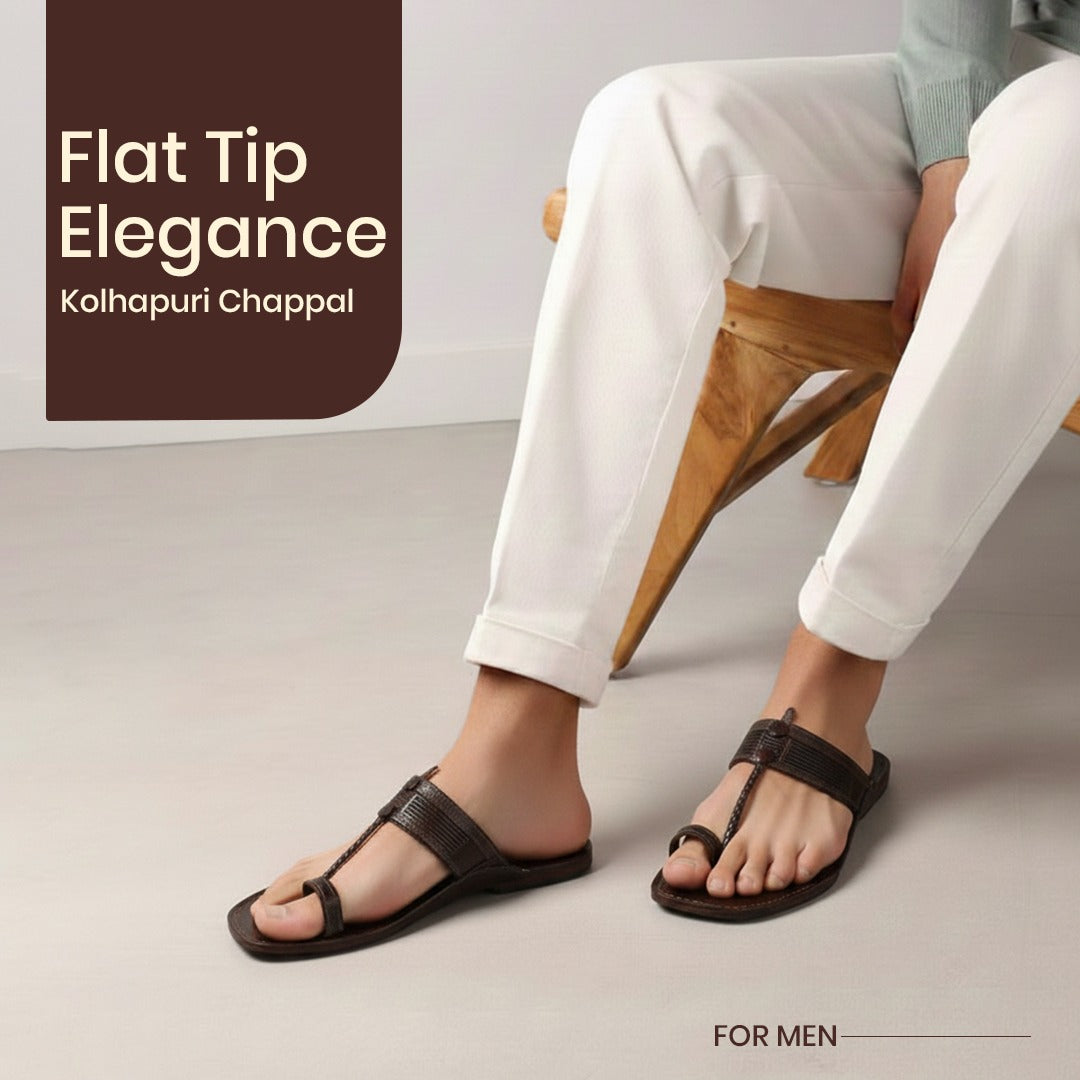 flat tip elegance kolhapuri chappal for men