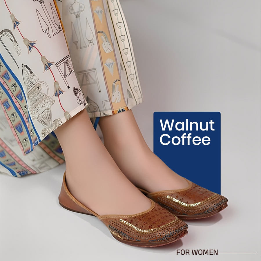 walnut coffee punjabi jutti for women