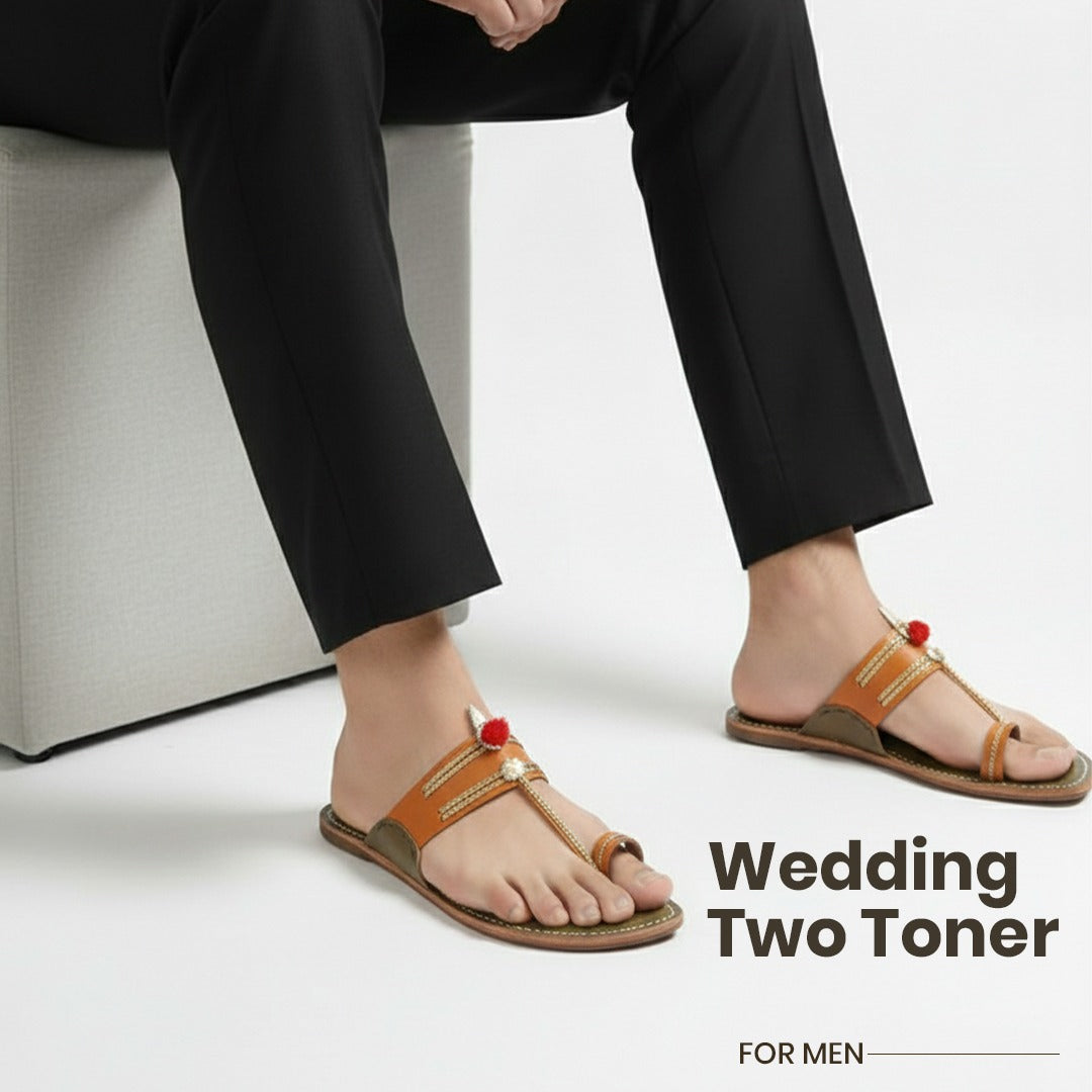 wedding two toner kolhapuri chappal for men