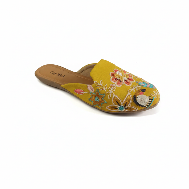 Mogra - Yellow Flat Mule