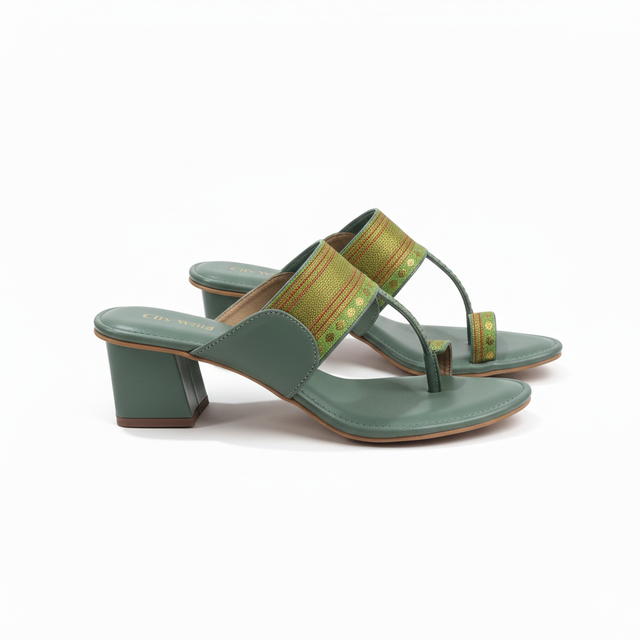 Citrus - Lime Green Kolhapuri Sandals