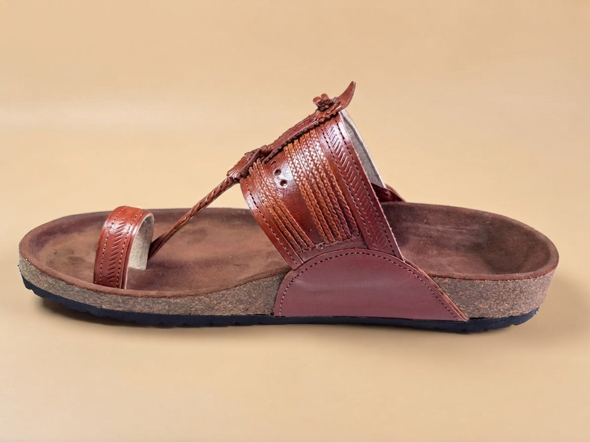 The Royal Regalia: Fusion Men’s Cork Base Kolhapuri