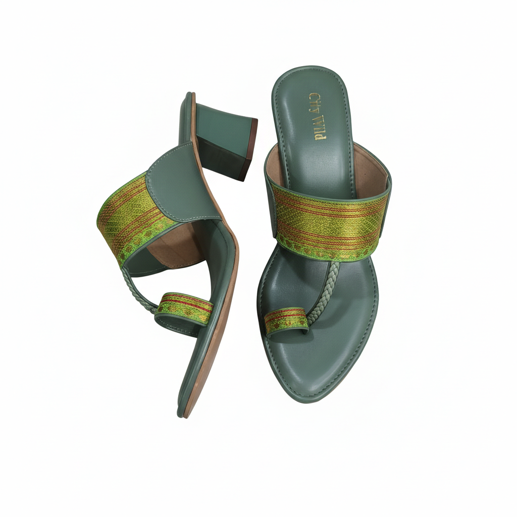 Citrus - Lime Green Kolhapuri Sandals