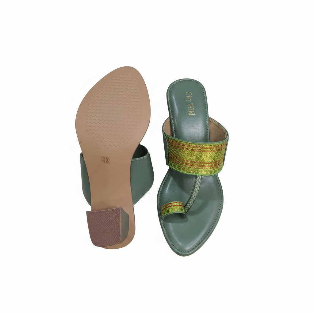 Citrus - Lime Green Kolhapuri Sandals