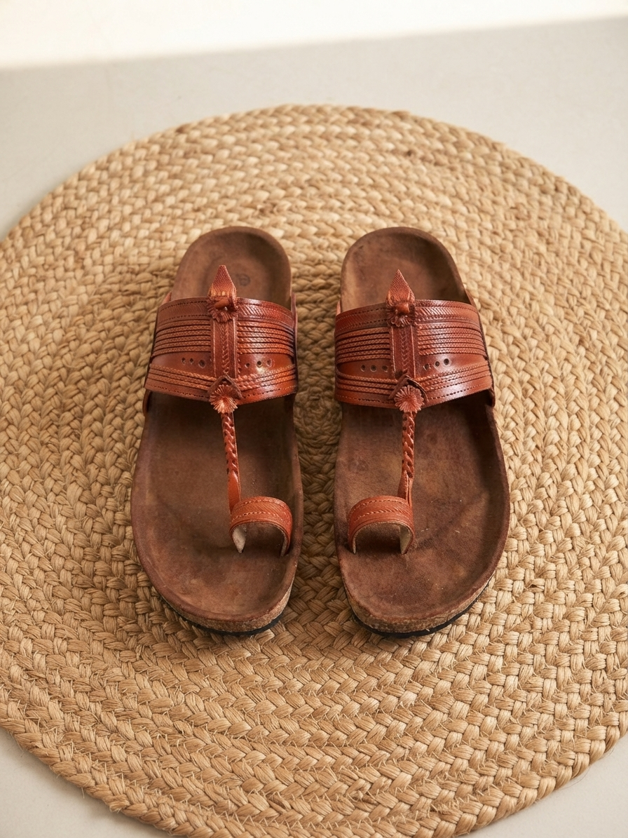 The Royal Regalia: Fusion Men’s Cork Base Kolhapuri
