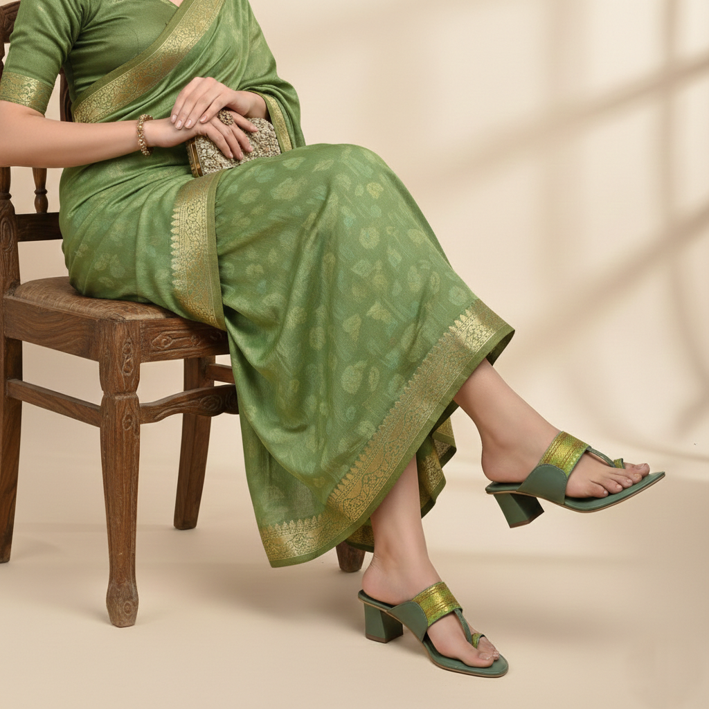 Citrus - Lime Green Kolhapuri Sandals