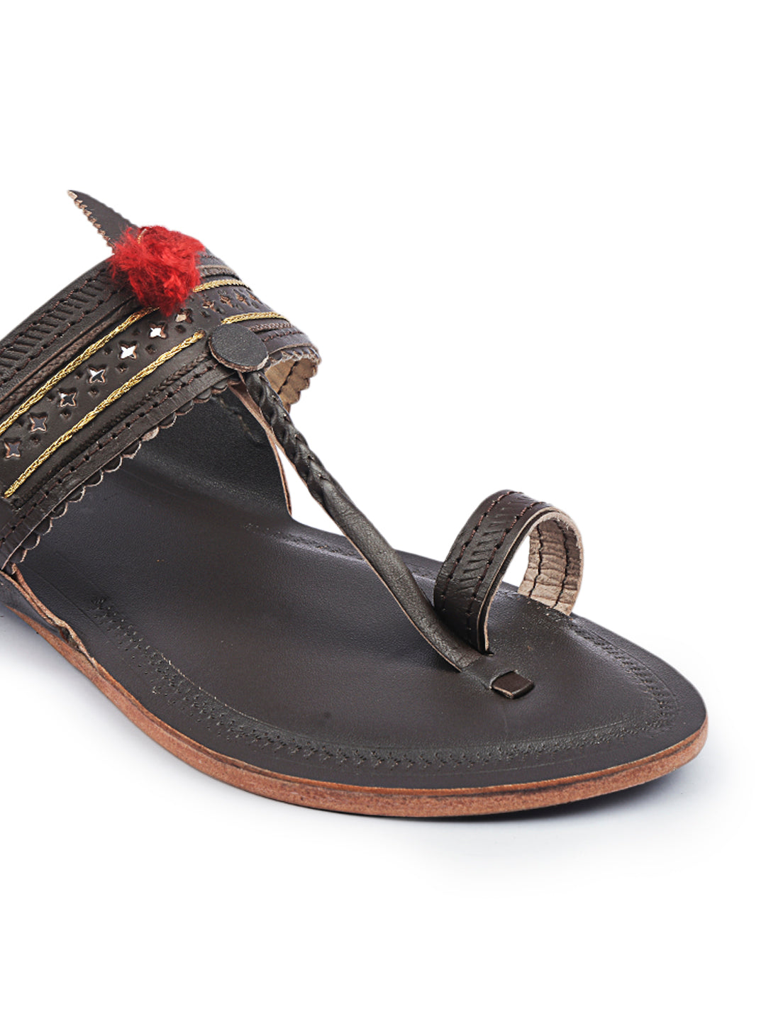 Red Gonda Women's Kolhapuri Chappal