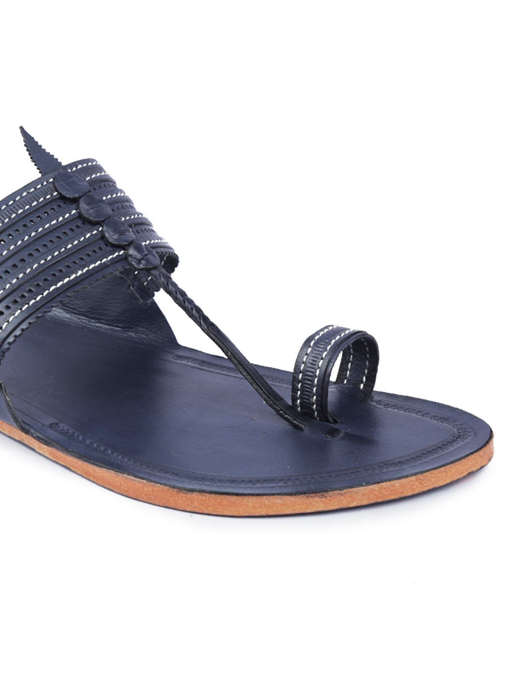 Men  blue Kolhapuri Chappal