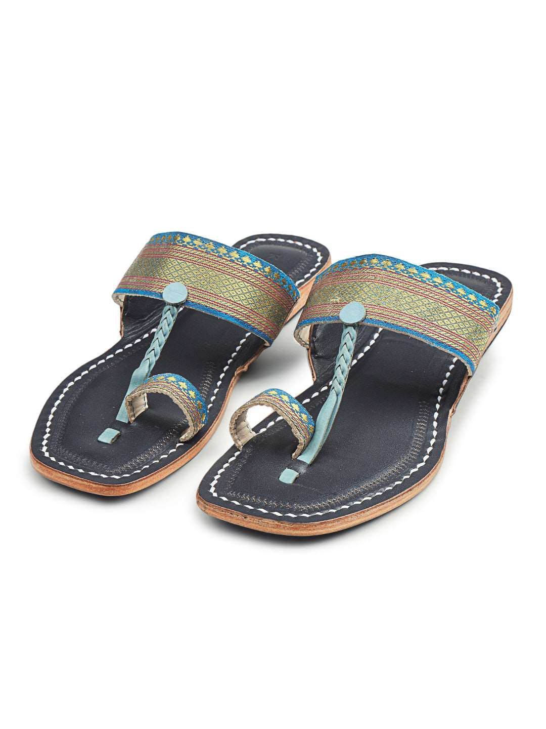 Blue on Blue - Koolhapuri Chappal for women