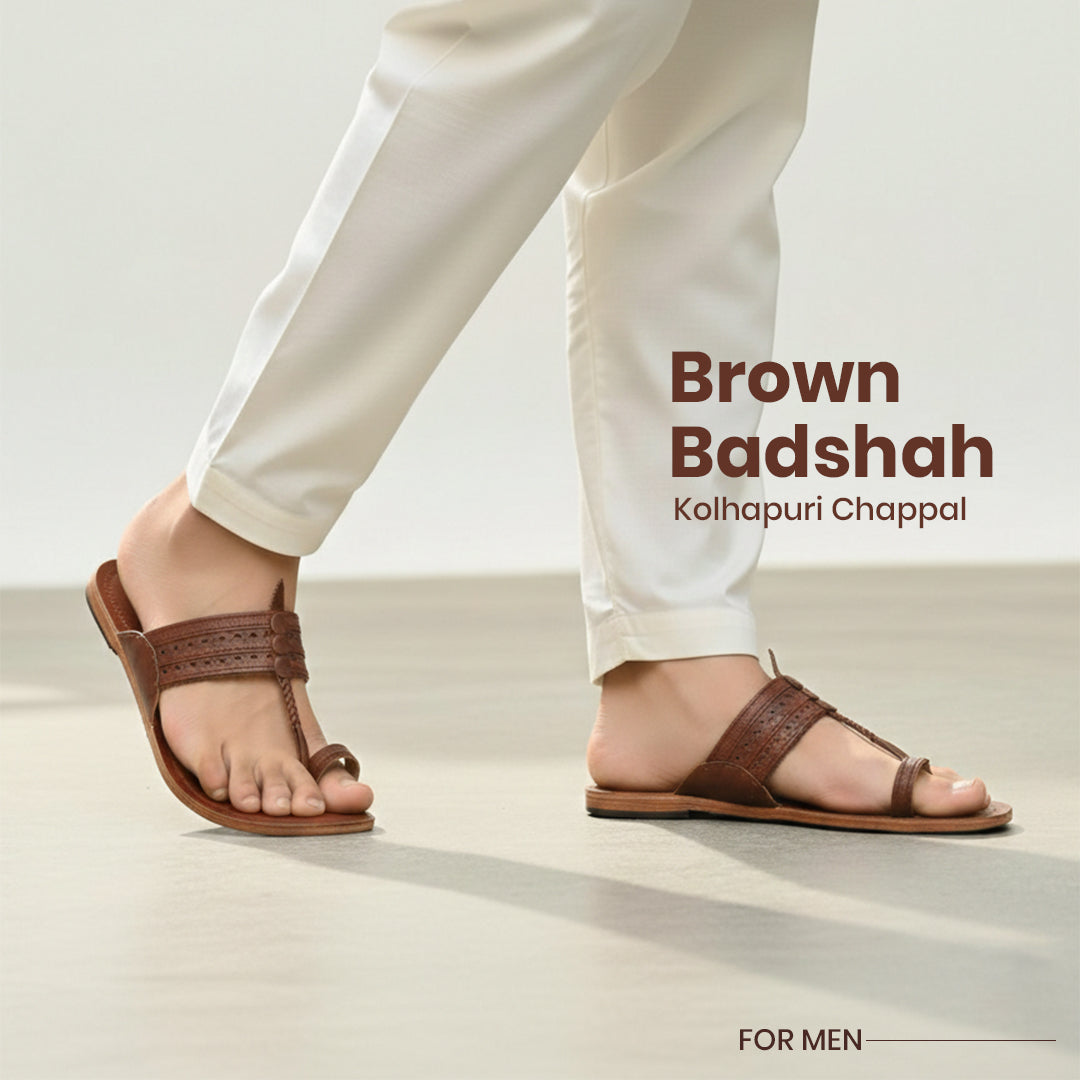 Brown Badshah Men Brown Kolhapuri Chappal