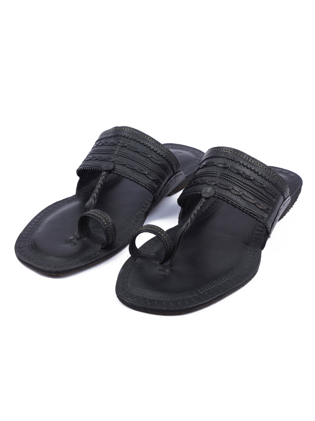 Keeping it Simple - Men's Black Kolhapuri Chappal