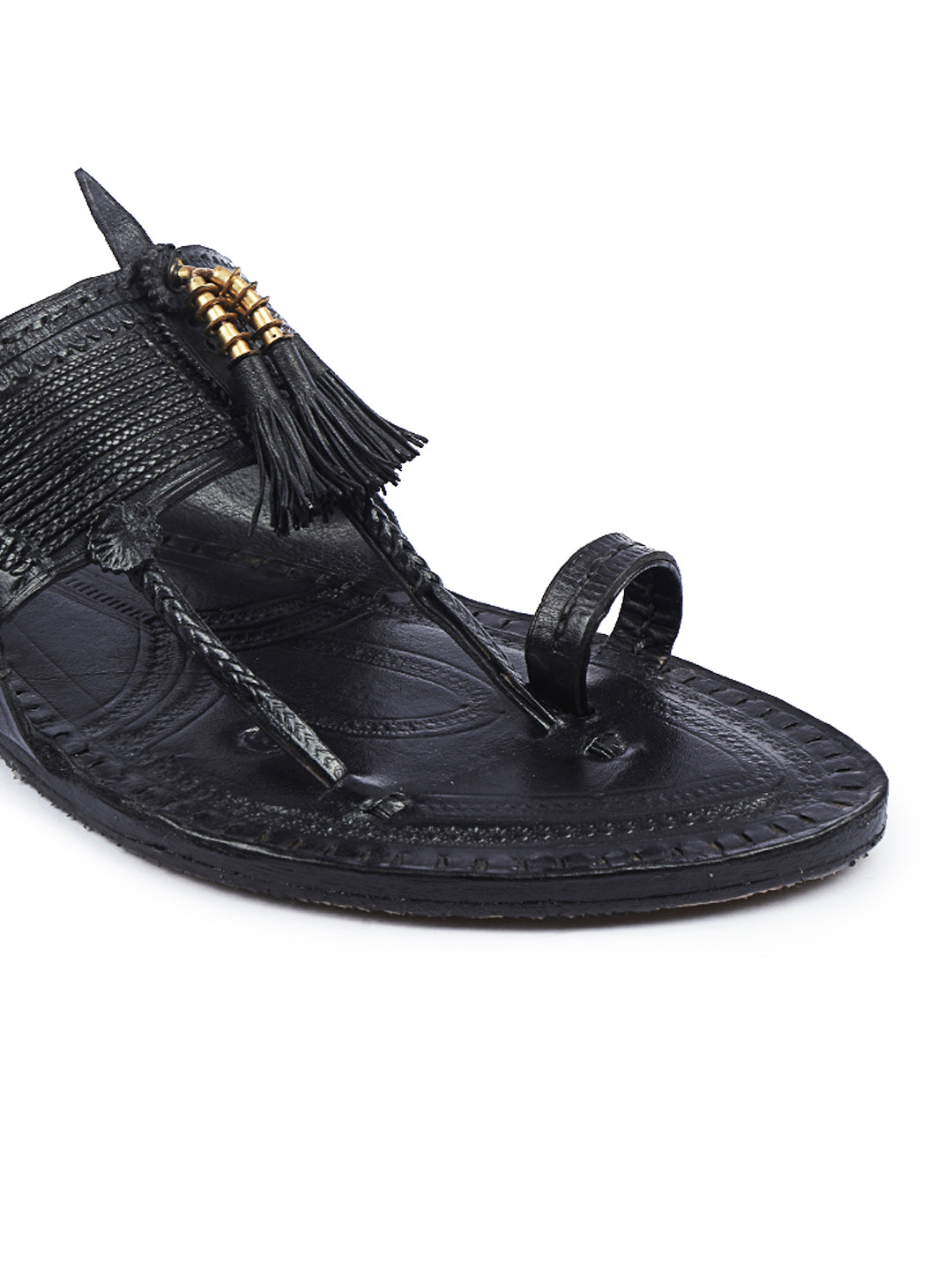 Classic Men in Black Kolhapuri Chappal