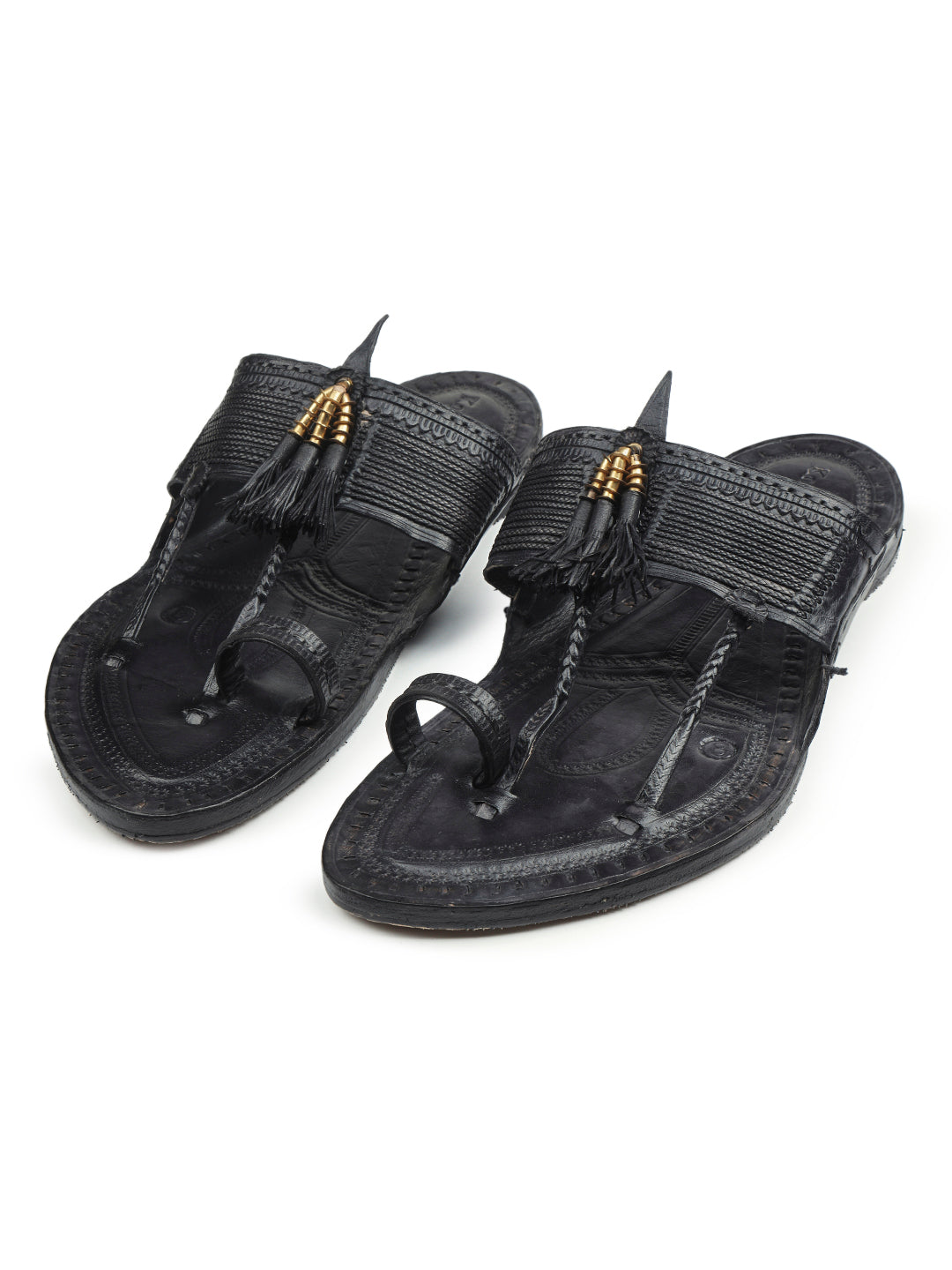 Classic Men in Black Kolhapuri Chappal