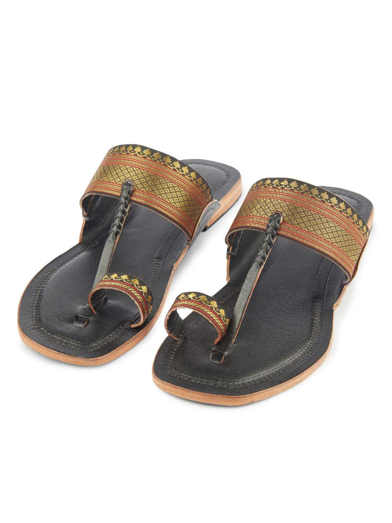 Jari Chic Kolhapuri Chappal for Women