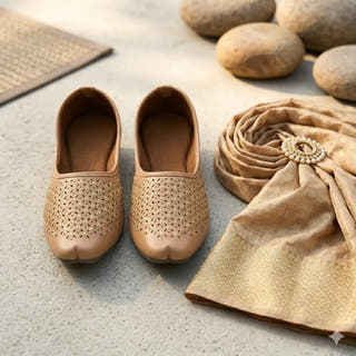 Sunehri - Beige Punjabi Jutti