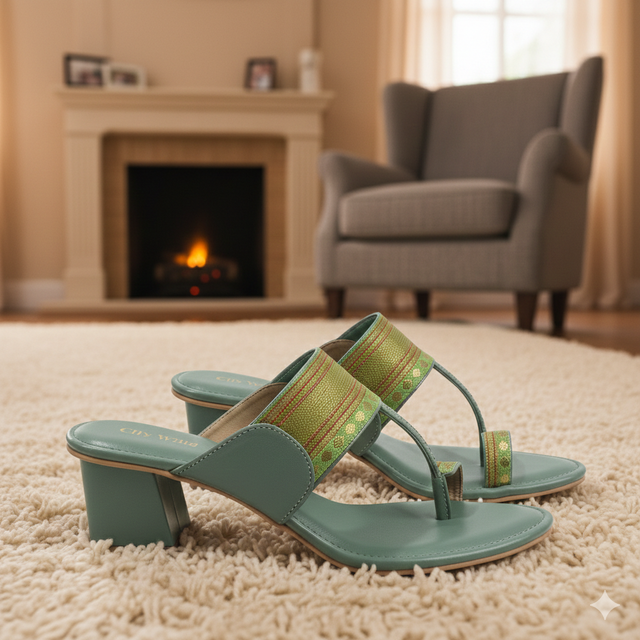 Citrus-LimeGreenKolhapuriSandals-4