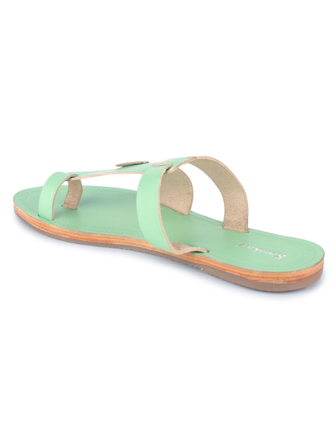 Unique Pista Green kolhapuri chappal for women