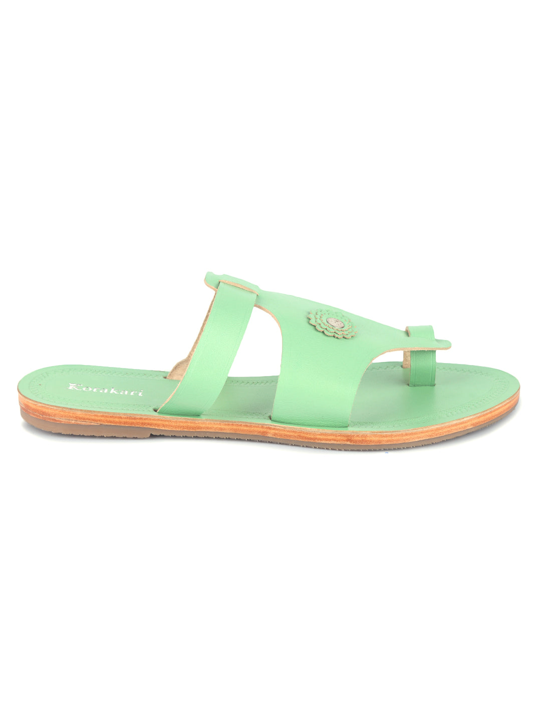 Unique Pista Green kolhapuri chappal for women